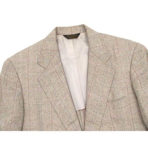 Vintage Southwick Wool Herringbone Blazer Mens Sz 40R Tailored Plaid Tweed USA - Picture 1 of 16